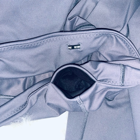 Victoria Secret VS Sport Knockout Tights Gray Leggings Soft Pants Pockets 7/8 L - Picture 12 of 13